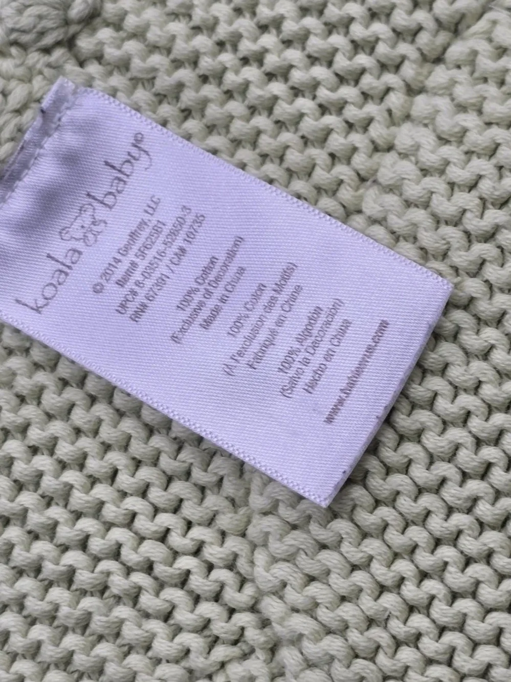 Koala Baby Owl Knit Baby Blanket Green Cotton Crochet Trim Nursery